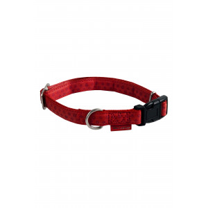 Macleather halsband verstelbaar - rood 48-70 cm