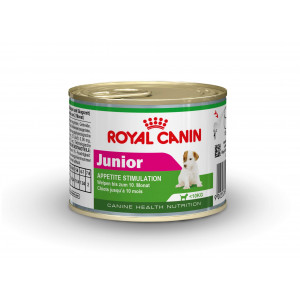 Royal Canin Mini Junior 195 Gr Blik Hondenvoer 1 Tray 12 Blikken royal canin kopen in de aanbieding