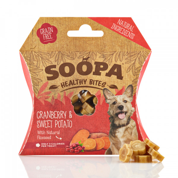 Soopa Bites Cranberry & Zoete Aardappel hondensnack Per 3