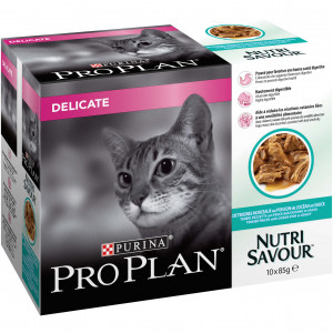 Afbeelding Pro Plan Delicate Ocean Fish 85 gram zakjes kattenvoer Per 10 door Brekz.nl