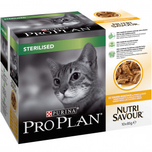 Afbeelding Pro Plan Sterilised Kip 85 gram zakjes kattenvoer Per 10 door Brekz.nl