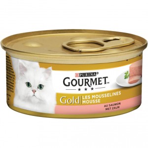 Gourmet Gold Mousse met zalm kattenvoer (85 g) 1 tray (24 x 85 g)