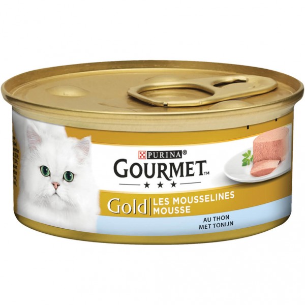 Gourmet Gold Mousse met tonijn kattenvoer (blik 85 g) 1 tray (24 x 85 g)