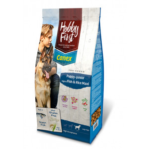 Afbeelding HobbyFirst Canex Puppy-Junior High in Vis & Rijst Maxi hondenvoer 12 kg door Brekz.nl