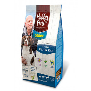 Afbeelding HobbyFirst Canex Senior Fish & Rice hondenvoer 3 kg door Brekz.nl