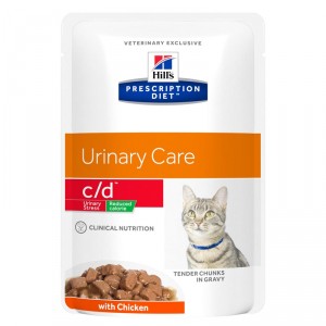 Afbeelding Hill's Prescription Diet C/D Urinary Stress Reduced Calorie Pouch 85 gr kat 12 zakjes door Brekz.nl