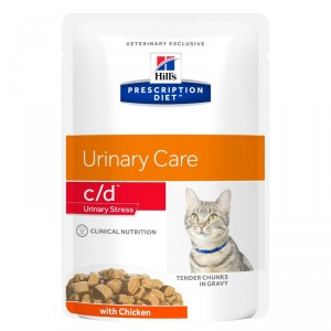 Afbeelding Hill's Prescription Diet C/D Urinary Stress Pouch 85 gram kattenvoer 12 zakjes door Brekz.nl