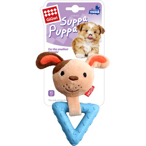 Suppa Puppa hondje met piep en bijtring hondenspeelgoed Per stuk