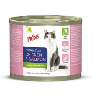 Afbeelding Prins NatureCare Kip & Zalm Blik 200 gr kattenvoer Per stuk door Brekz.nl