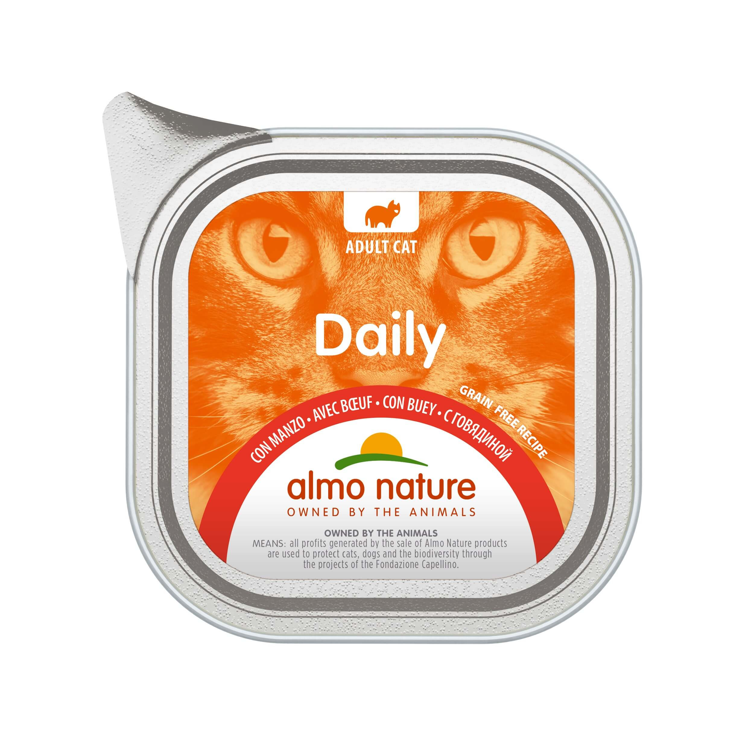 Afbeelding van 64x100 g Daily met rund natvoer kat (100 g) Almo Nature