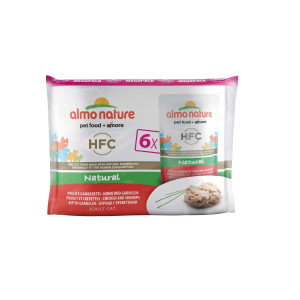 Afbeelding Almo Nature HFC Natural Kip & Garnalen - 6x55 gr Per verpakking door Brekz.nl