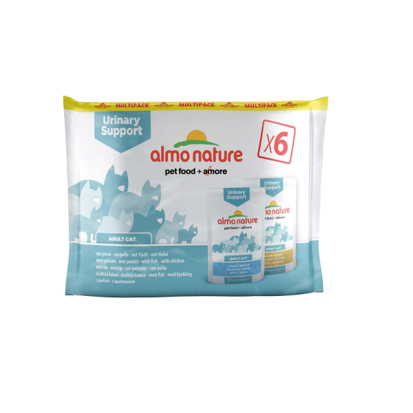 Almo Nature Almo Nature Urinary Help multipack met vis en kip natvoer kat (70 g) 6 x 70 g