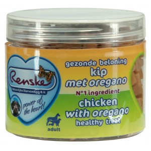 Renske Gezonde Beloning Mini Hartjes Hond Kip & Oregano 300 gr