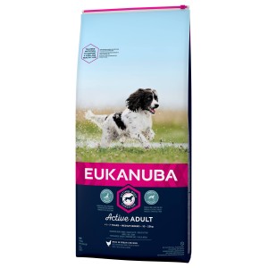Afbeelding Eukanuba Active Adult Medium Breed kip hondenvoer 15 kg door Brekz.nl