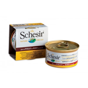 Afbeelding Schesir Kat Kip/rijst 14x85 Gr door Brekz.nl