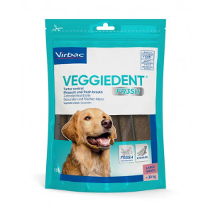 Virbac Veggiedent kauwstrips hond L 30+ kg (15 st.) 3 verpakkingen