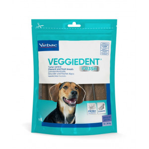 Virbac VeggieDent Medium hondensnack 10-30 kg/15 kauwstrips Per stuk