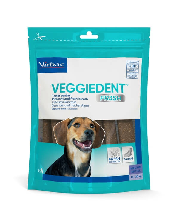 Virbac VeggieDent Medium hondensnack 10-30 kg/15 kauwstrips