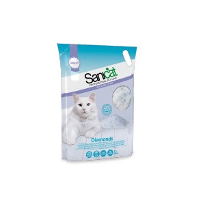 Afbeelding Sanicat Diamonds Silicagel kattengrit 5 liter door Brekz.nl