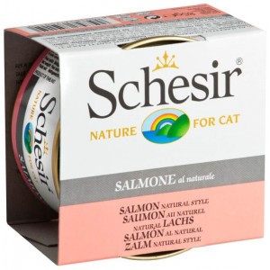 Afbeelding Schesir Kat Zalm Naturel 14x85 Gr door Brekz.nl