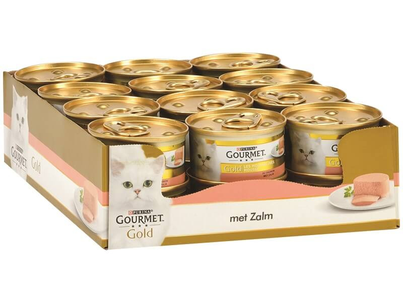 Gourmet Gold Mousse met zalm kattenvoer (85 g)
