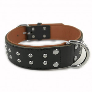 Afbeelding Softleren Halsband Quasar Zwart 70cm x 40mm door Brekz.nl