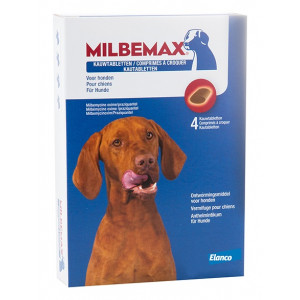 Milbemax kauwtabletten grote hond 4 Tabletten