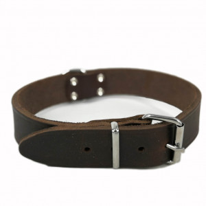 Afbeelding Leren Halsband Bruin 40 cm x 16 mm door Brekz.nl