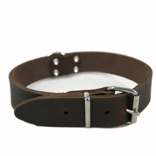 Leren Halsband Bruin 35 cm x 14 mm