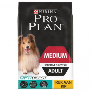 Afbeelding Pro Plan Optidigest Medium Adult Sensitive Digestion Kip hondenvoer 3 kg door Brekz.nl