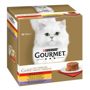 Afbeelding Gourmet Gold 8-Pack Hartig Torentje kattenvoer 6 doosjes (48 blikken) door Brekz.nl