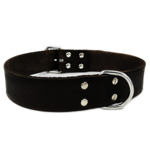 Leren Halsband Zwart 40 cm x 16 mm afbeelding