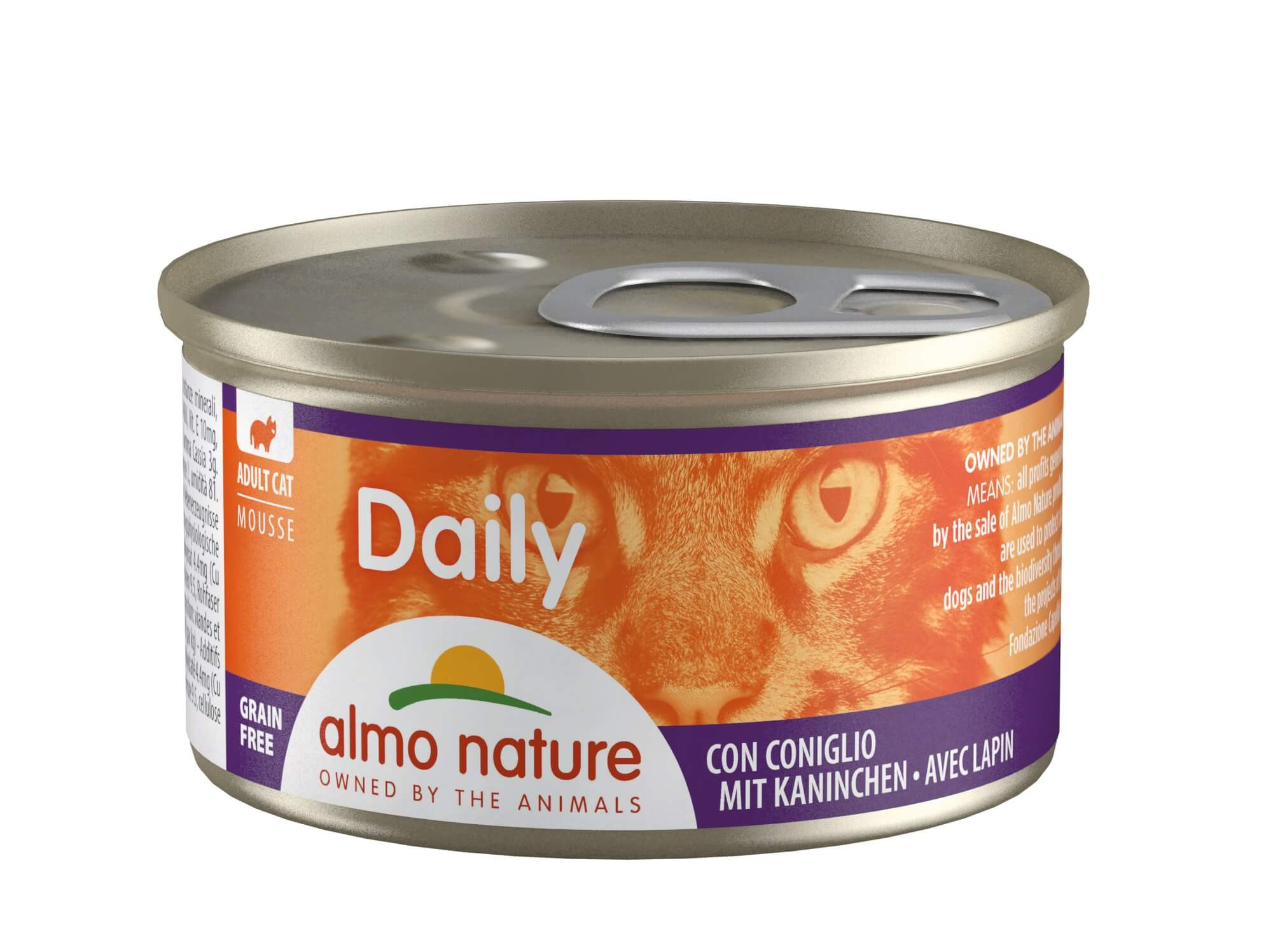 Afbeelding van 48x85 g Daily Mousse met konijn natvoer kat (85 g) Almo Nature