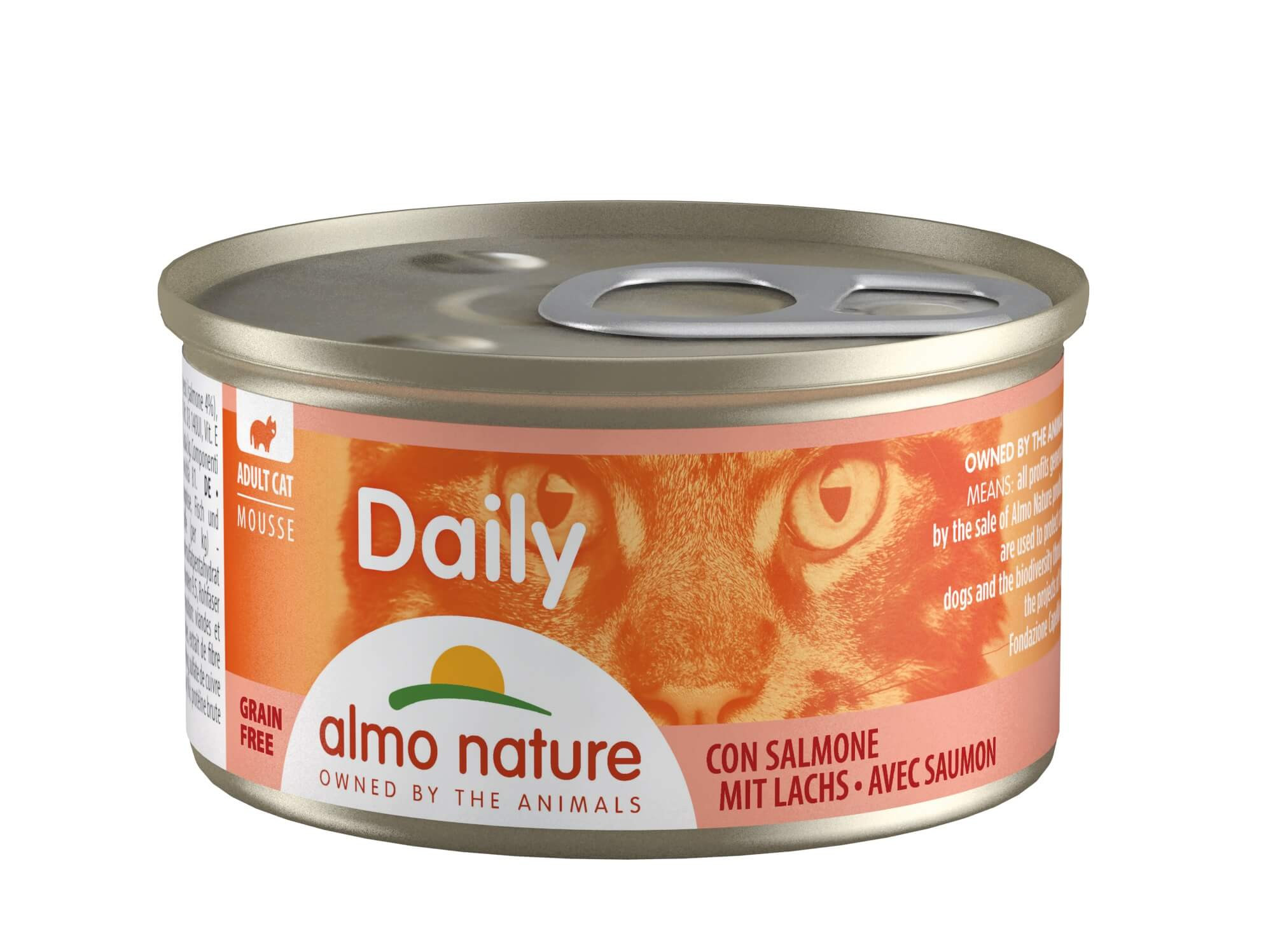 Afbeelding van 48x85 g Daily Mousse met zalm natvoer kat (85 g) Almo Nature