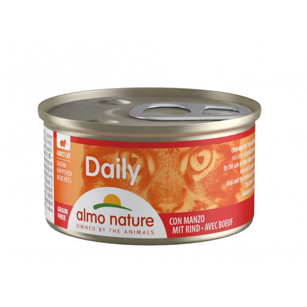 Almo Nature Almo Nature Daily Hapje met rund natvoer kat (85 g) 48 x 85 g