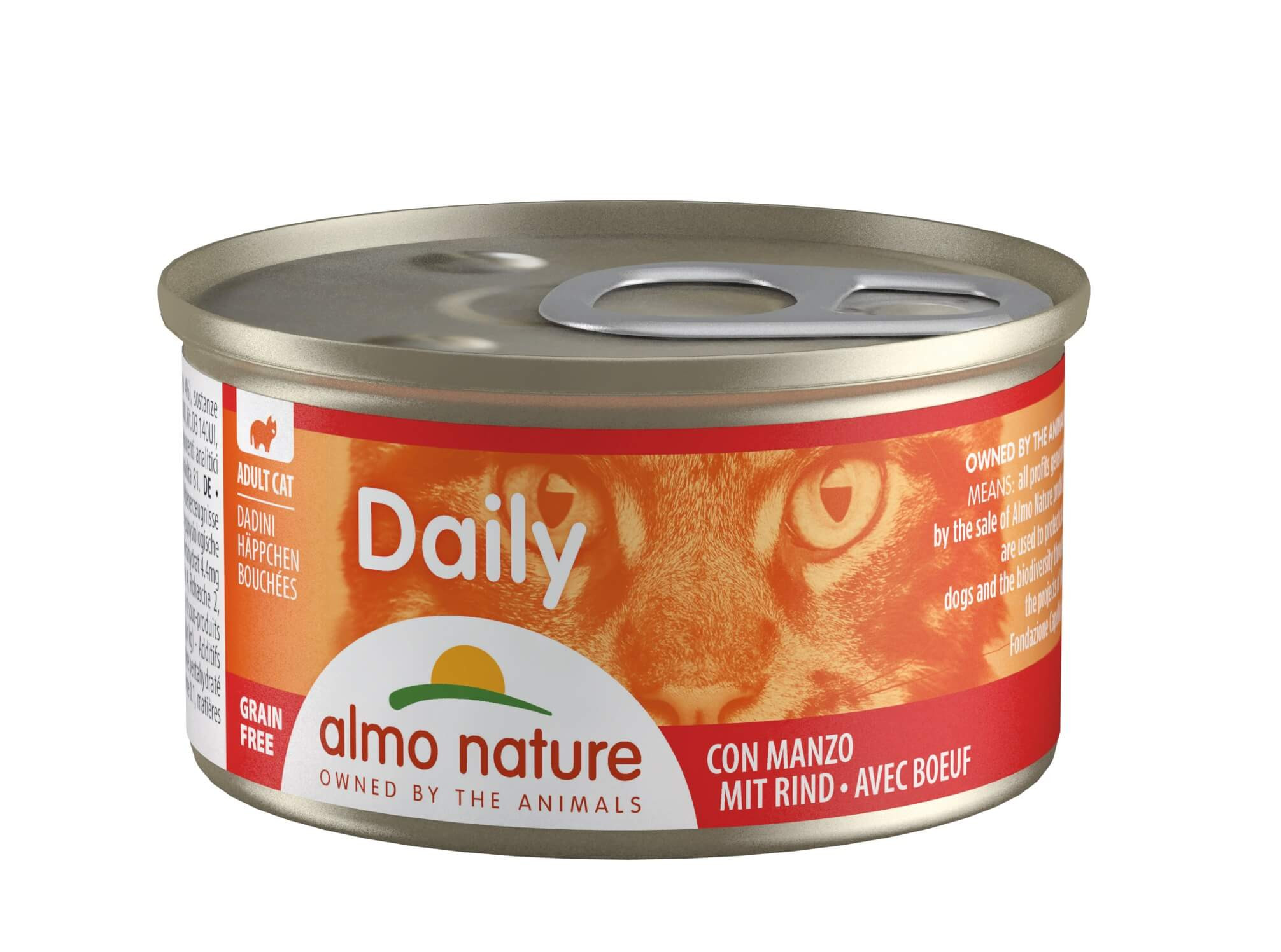 Afbeelding van 48x85 g Daily Hapje met rund natvoer kat (85 g) Almo Nature