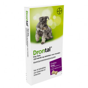 Drontal Dog Tasty 150/144/50 mg ontwormingsmiddel hond 6 Tabletten
