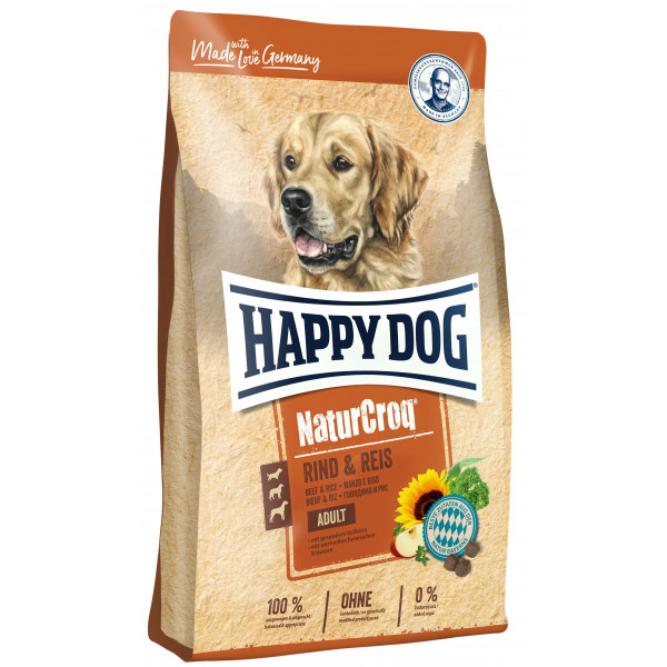 Happy Dog Happy Dog NaturCroq met rund en rijst hondenvoer 15 kg + 3 kg gratis