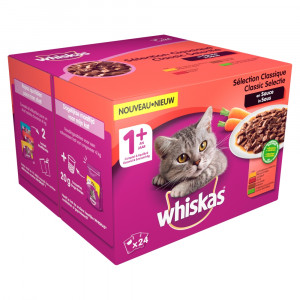Afbeelding Whiskas 1+ Classic Selectie Groenten pouches multipack 24 x 100g Per verpakking door Brekz.nl