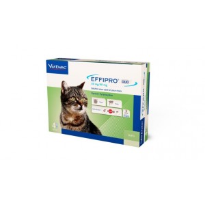 Virbac Effipro Duo Spot-on voor katten tot 6 kg 4 pipetten