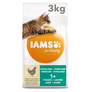 Iams for Vitality Adult Sterilised Kip kattenvoer 2 x 3 kg