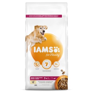 Afbeelding Iams for Vitality Senior Large Kip hondenvoer 12 kg door Brekz.nl