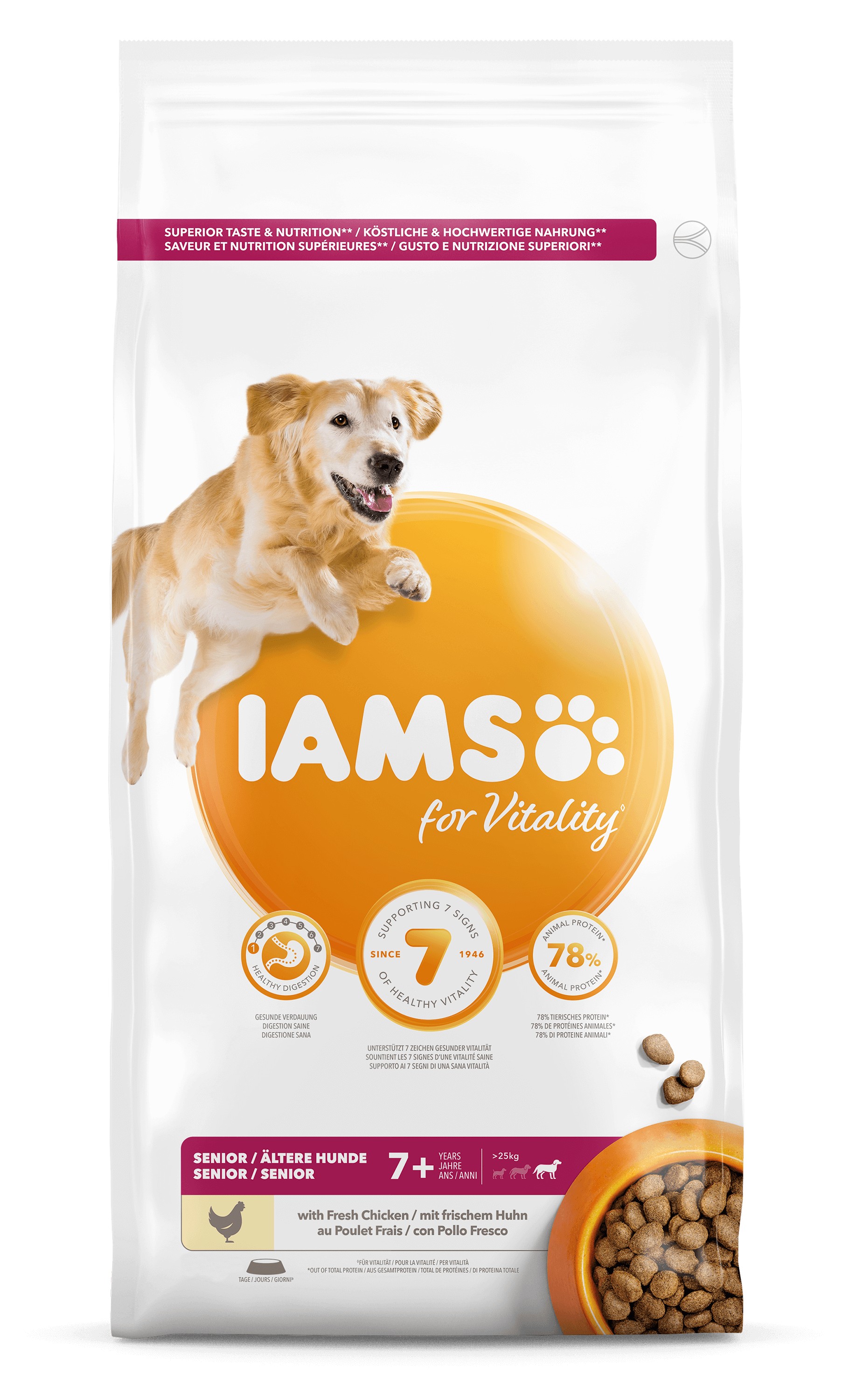 Iams for Vitality Senior met verse kip online kopen