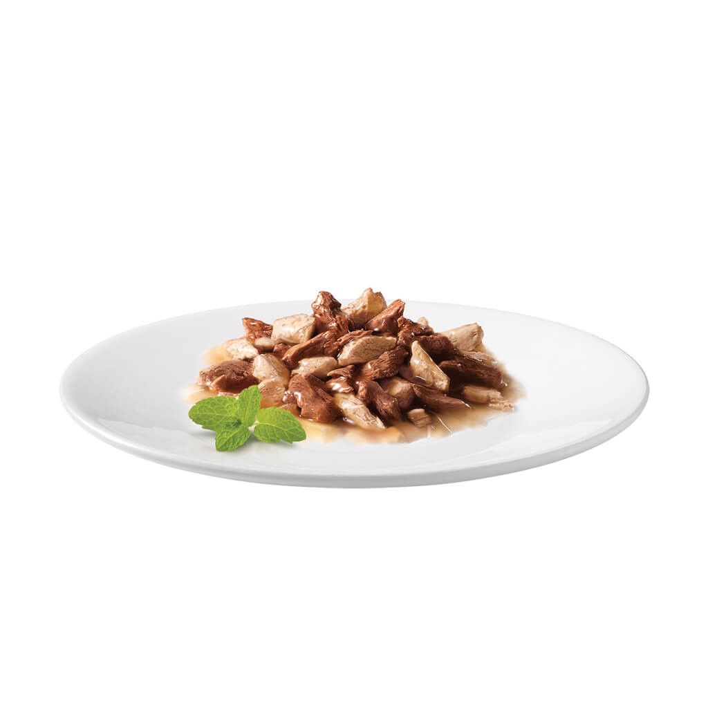 Gourmet Mon Petit Intense met rund en kip, kalkoen en lever,  gevogelte en lam (6x50 g)