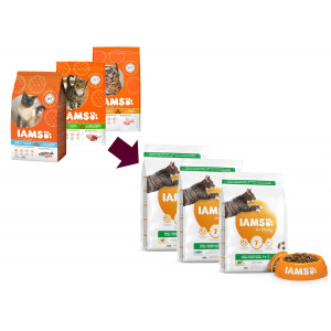 Iams for Vitality combi pack Vis/Lam/Kip kattenvoer