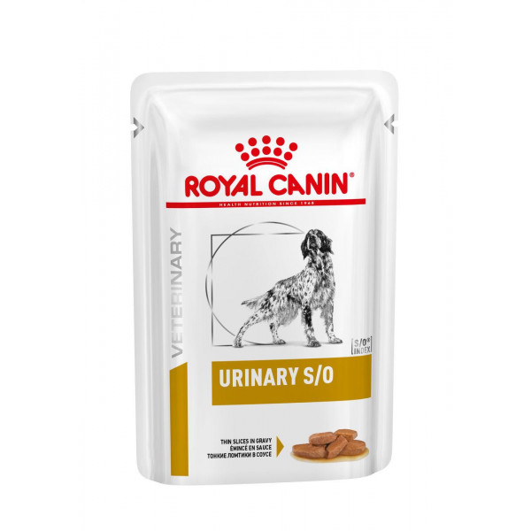 Royal Canin Veterinary Urinary S/O Slices in Gravy natvoer hond 4 dozen (48 x 100 g)