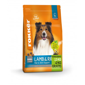 Afbeelding Fokker Adult Lam&Rijst - Hondenvoer - 13+2 kg Bonusbag door Brekz.nl