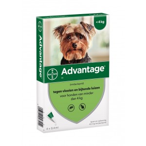 Advantage Nr. 40 vlooienmiddel (tot 4kg) hond 5 verpakkingen