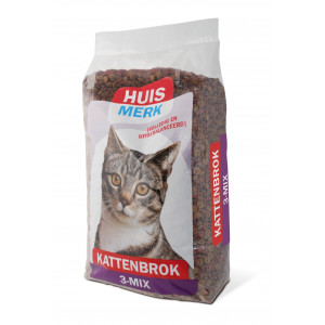 Afbeelding Kasper Faunafood Huismerk 3-Mix Kattenbrok - Kattenvoer - Mix 10 kg door Brekz.nl