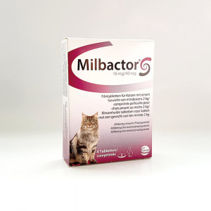 Milbactor Ontwormingsmiddel kat 2+ kg 12 Tabletten